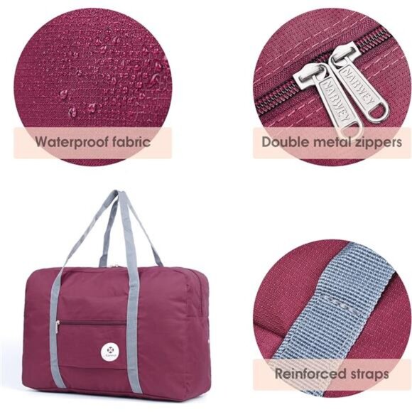 For Spirit Airlines Personal Item Bag 18x14x8 Foldable Travel Duffel Bag Tote - Picture 5 of 8